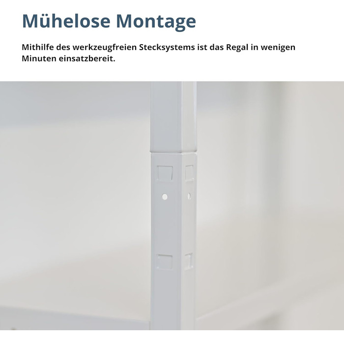 Підключаємий офісний стелаж SCHULTE Shelf World з 6 полицями PowerMAX, вантажопідйомність 65 кг, 200x100x30 см (ВxШxГ), білий, стелаж для зберігання, стелаж для майстерні, стелаж для підвалу, стелаж для гаража, металевий стелаж