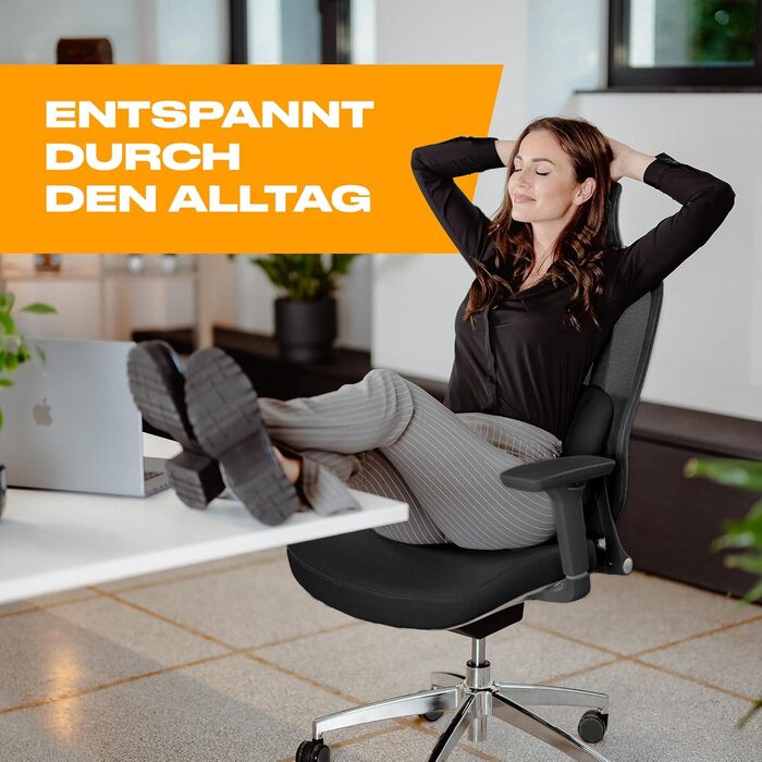 Ергономічне офісне крісло, переможець тесту, стілець для роботи регульована підтримка голови та попереку Ергономічне офісне крісло з підлокітниками Офісне крісло з колесами, зручне для спини, до 150 кг, чорний колір