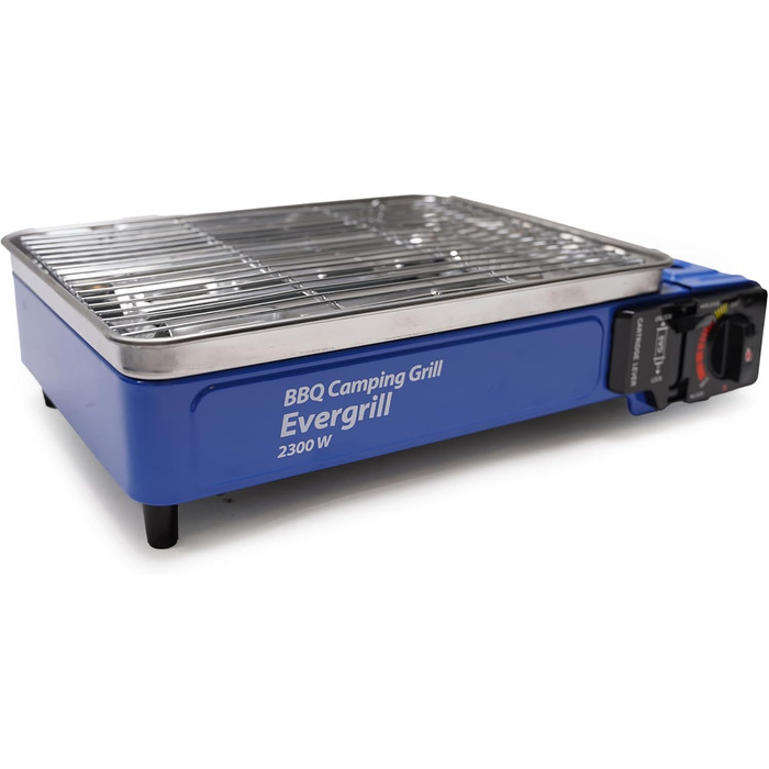 Кемпінговий гриль Evergrill на бутані - Включає 16 газових картриджів - Газовий гриль - Кемпінгова плита - Настільний гриль - Аварійний комплект