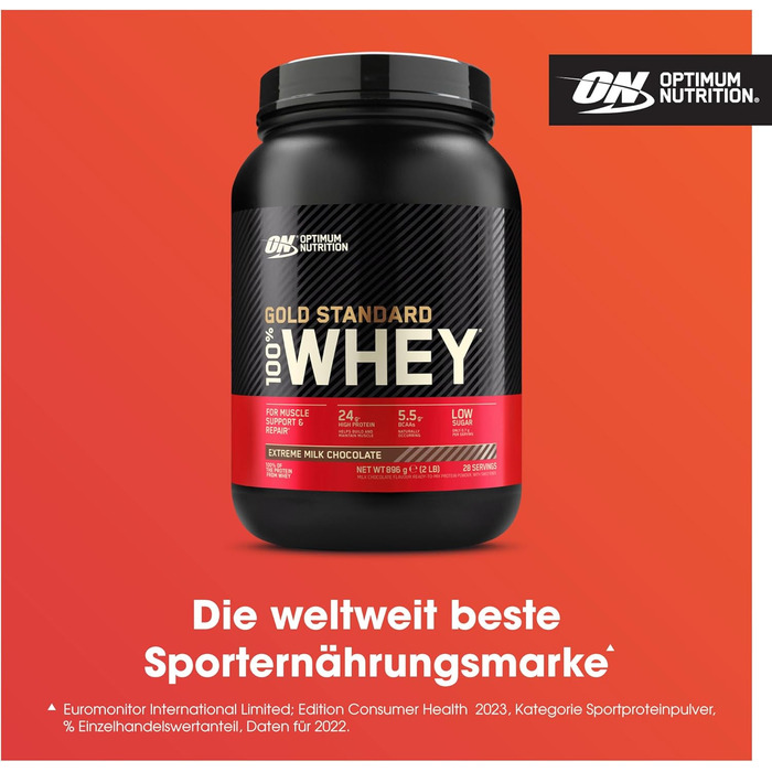 Протеїновий порошок Optimum Nutrition Gold Standard 100, смак надзвичайно молочного шоколаду, 896 г, 28 порцій