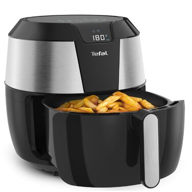 Аерофритюрниця Tefal Easy Fry XXL 5,6 л, EY701 XXL повітряний фритюр, 8 програм, нержавіюча сталь