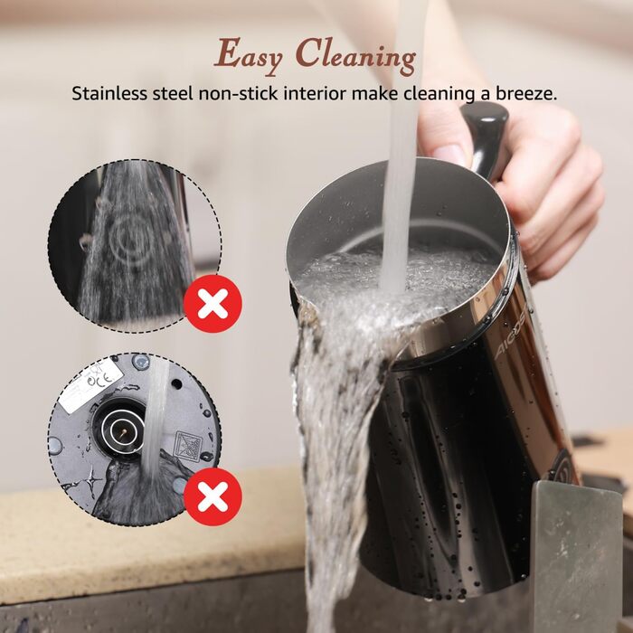 В 1 піноутворювач для молока електричний 500 Вт, автоматичний піноутворювач для молока 300 мл для гарячої та холодної молочної пін