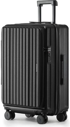 Валіза розширювана, жорсткий корпус, верхнє відкриття, компресійні ремені та додатковий простір Міцна, стійка до подряпин, легка (Чорна, L-65см) L-65см Чорна