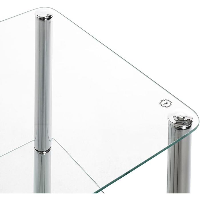 Журнальний столик HAKU Хром, Метал, Безпечне скло - Розміри Ш 39 x В 47 x Г 39 см, Стиль Сучасний Ш 39 x В 47 x Г 39 см Хром