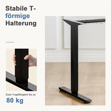 Стіл з регульованою висотою, ергономічний електричний стіл 120 x 60 см, стіл для роботи стоячи, стіл з регульованою висотою, офісний стіл, підходить для офісів, дому та інших місць (коричневий) 4824-brown