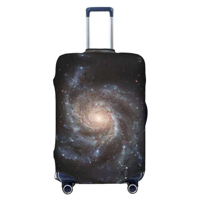 Чохол для багажу Космічна спіраль захисний еластичний чохол-обкладинка для валізи з принтом, чорний, розмір 90