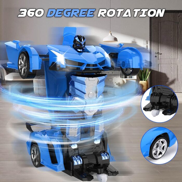 3-8 Years Girl Boy Transformer Remote Car Toy for Children Gift for Girl Boy 3 4 5 6 7 8 9 10 Years RC Car Robot 360 Rotation 2.4G