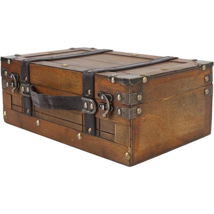 Багатофункціональна дерев&39яна коробка для зберігання сумок, коробка у вінтажному стилі з виглядом вживаного одягу, іграшок, фотореквізиту, домашнього декору (мала) Повсякденна