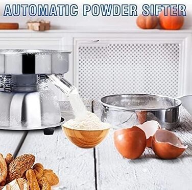 Автоматична просіювальна машина HACSYP, машина для просіювання з нержавіючої сталі, електрична вібраційна машина для просіювання, 40 сіток для борошна, частинки порошку