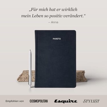 Планувальник Парето (без дати) Ідеально організований, досягає цілей, підвищує продуктивність, розвиває корисні звички Книжковий календар, тижневий планувальник, щоденник, журнал успіху, органайзер Чорний, без кишені