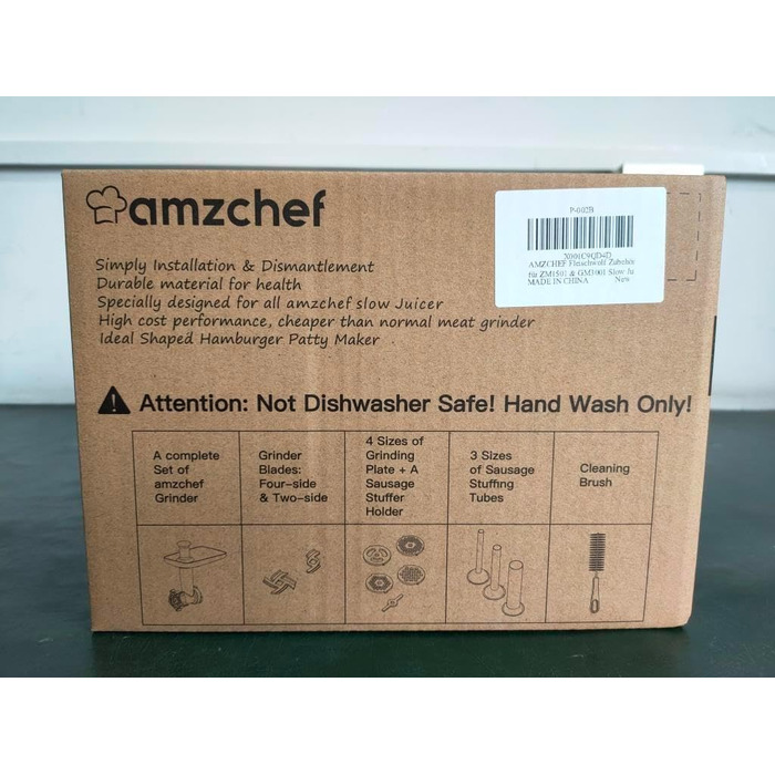 Аксесуари для м'ясорубки AMZCHEF для повільної соковижималки ZM1501 & GM3001 - ZM1501 Аксесуари - GM3001 Аксесуари - Без машини, в комплекті лише аксесуари - 3 леза, 4 ріжучі диски, 3 куточки для начинки ковбаси