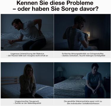 Матрац Novilla DualComfort 90x200 см, 9-зонний матрац з холодної піни з гелем та зеленим чаєм, висота 25 см, двосторонній матрац H3 та H4, сертифікований Oeko-Tex, повітропроникний та пральний чохол, висота 25 см, 90 x 200 см