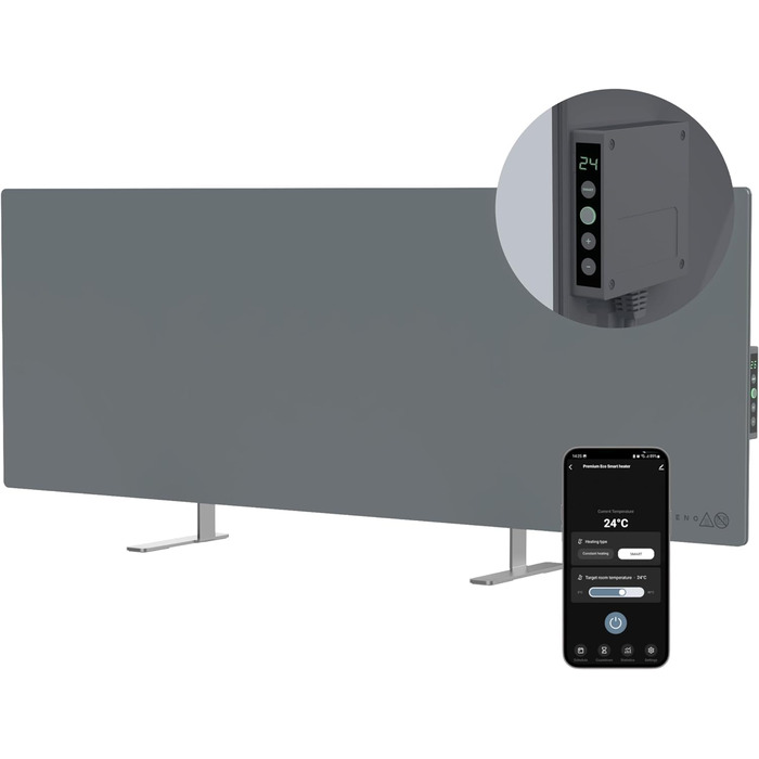 Інфрачервоний обігрівач AENO LED Smart Panel з терморегулятором, WiFi - 700 Вт інфрачервоний енергозберігаючий, настінний або окре