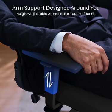 Ергономічне офісне крісло FLEXISPOT, Foldex, складне офісне крісло для невеликих приміщень з поперековою опорою, регульованими по висоті підлокітниками, 2D підголівником, стільці для дому з підставкою для ніг Panther