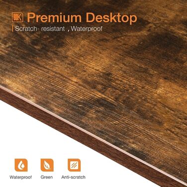 Письмовий стіл HOMIDEC, комп'ютерний стіл з книжковою полицею, навчальний комп'ютерний стіл для ноутбука з 4-х ярусними полицями д