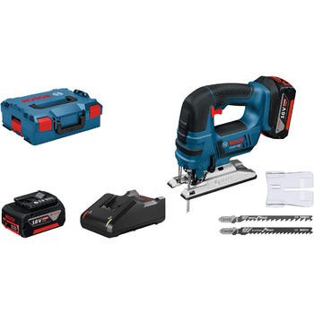 Акумуляторний лобзик Bosch Professional 18V System GST 18V-LI B (у комплекті 2 акумулятора по 4,0 Ач, швидкий зарядний пристрій, 3