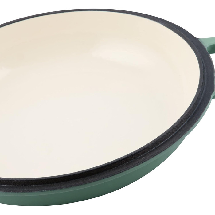 Чавунна емальована каструля Mahlzeit 6,9 л м'ятна, кругла чавунна каструля з кришкою та 2 ручками традиційна чавунна каструля, ема