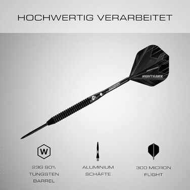 Набір дротиків Champify з 90 вольфраму з чорним футляром 3 сталеві дротики з 9 алюмінієвими стрижнями та 9 дергами Набір дротиків з аксесуарами Дротики з металевим наконечником