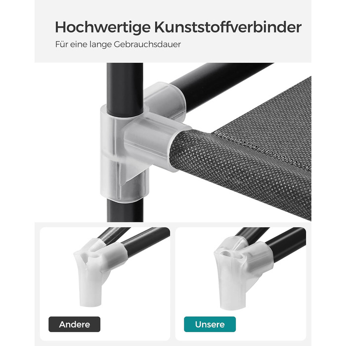 Шафа, Тканинна шафа, 6 полиць, Різні варіанти складання, 88 x 45 x 168 см, для спальні, гардеробної, Чорний RYG84H 88 x 45 x 168 см Чорний