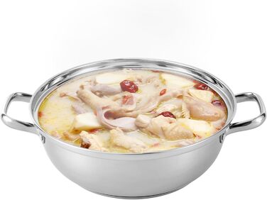 Шарова каструля під тиском, каструля під тиском з нержавіючої сталі зі скляною кришкою для газових індукційних електрокерамічних п