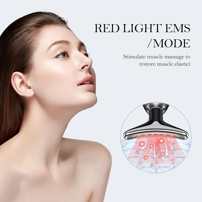 Масажер для обличчя Yofuly проти зморшок, пристрій для краси обличчя з 3 режимами, 45C проти зморшок для обличчя, підтяжка та ліфтинг шкіри, EMS масаж обличчя для жінок та чоловіків (нуар) Чорний