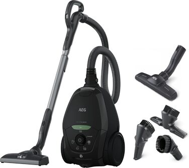 Пилосос AEG VX82-1-KO (75 перероблених матеріалів, авторегулювання потужності, наднизький рівень шуму на килимах) та мішки для пилососа s-bag Classic Long Performance GR201S (білі)