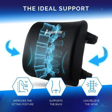 Ергономічна подушка для поперекової підтримки Розроблено спільно з експертами в Німеччині Покращує поставу та знімає біль у спині Поперекова підтримка для офісного крісла, автомобіля та дивана (Середня (70-90 кг)) Подушка для поперекової підтримки з піни 