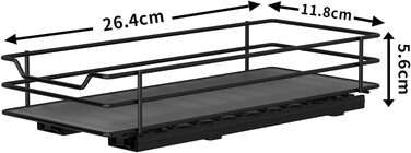 Розсувна підставка для спецій - Організатор для кухні, одношарова/11,2 см Ш x 26,4 см Г x 5,6 см В