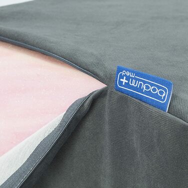 Подушка-клиноподібна подушка Badum Relax (60x50x21 см) з подушкою для голови, подушкою для спини, розслаблюючою подушкою, подушкою для ліжка, дивана, подушкою для читання з піною з ефектом пам&39яті, подушкою для книги, чохлом, що прається, сірим