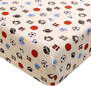 Комплекти постільної білизни для дитячого ліжечка Brandream для немовлят, хлопчиків, Happy Friends and Family Time, спортивний ком