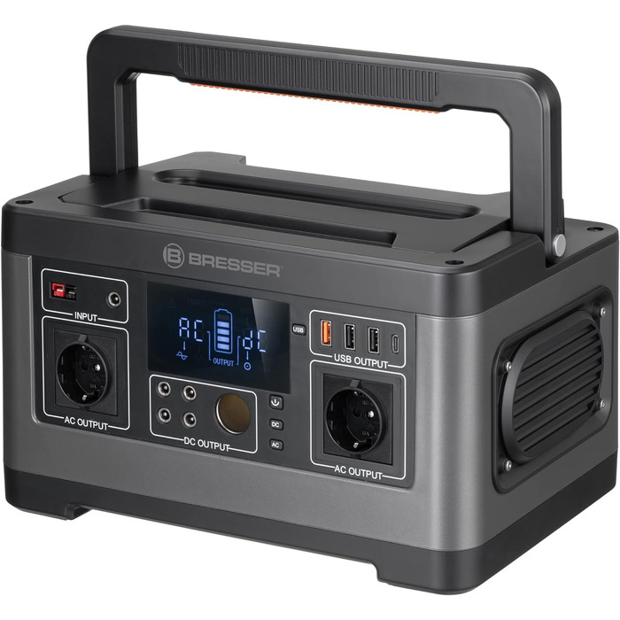 Мобільна електростанція Bresser потужністю 500 Вт для телескопів або інших електронних пристроїв з 3 шт. USB A, USB C, 4 x 12 В по