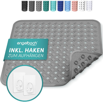 Килимок для душу Engelbach протиковзкий 53x53 см - У комплекті гачок для підвішування - 100 без вмісту бісфенолу - Протиковзкий ки