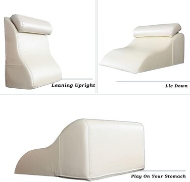 Подушка для спинки узголів&39я ліжка, диванна подушка, опорна подушка для спини, поперекова подушка, опорна подушка для спинки ліжка, дивана, подушка для читання, шкіряна губчаста клиноподібна подушка для літніх чоловіків, чорна - 553060 см