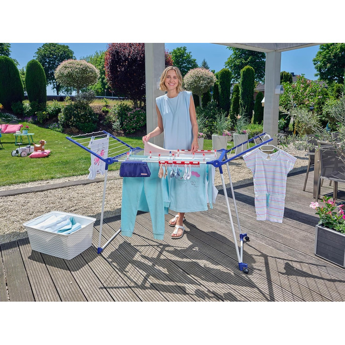 П'єдестальна сушарка Leifheit Pegasus 200 Solid Deluxe Mobile з довжиною сушіння 20 м, вішалка для довгого прання, сушарка-крило з