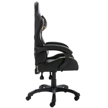 Елегантне ігрове крісло Ергономічне офісне крісло з підголівником та поперековою опорою - Ігрове крісло Офісне крісло, чорне та камуфляжне штучне шкіряне покриття