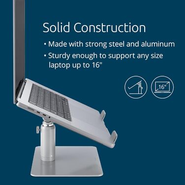 Підставка для ноутбука Kensington до 16 дюймів, з регулюванням висоти та кута нахилу, вентиляційними отворами, тримачем для ноутбука зі вбудованим відділенням для зберігання та антиковзними силіконовими накладками (K50424WW). До 16 дюймів. З відділенням д