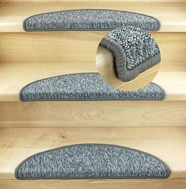 Килимки для сходів Kettelservice-Metzker малого формату для компактних сходів/гвинтових сходів 55x15x3,5 см, сірий 14 шт. 14 шт. с