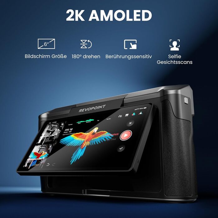 Сканер Revopoint MIRACO PRO для 3D-принтерів, портативний 3D-сканер із поворотним екраном на 180, точністю до 0,02 мм, повнокольор