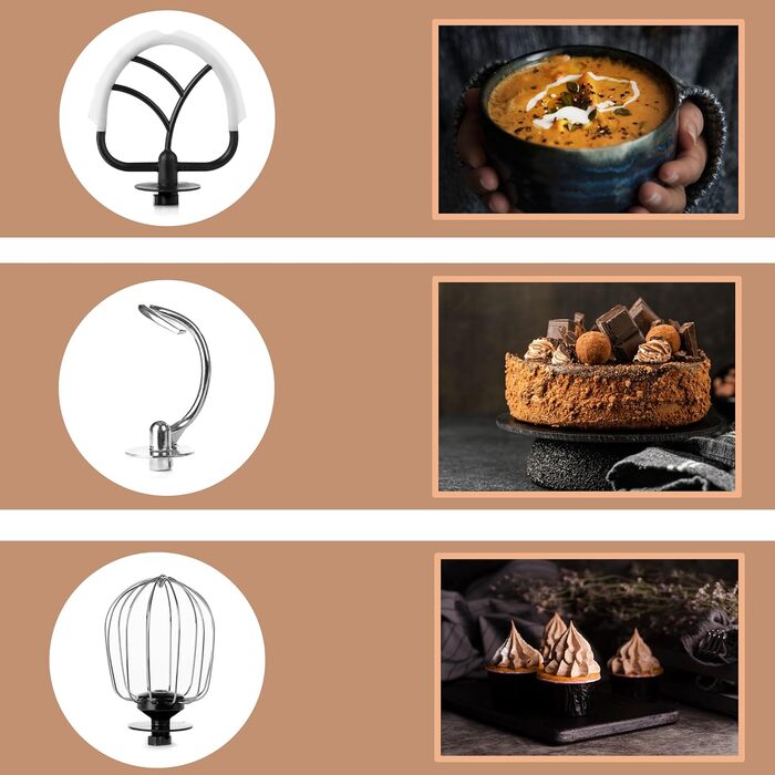 Планетарний кухонний комбайн Lehmann з чашею з нержавіючої сталі 5 л Багатофункціональний міксер 2200 Вт 6-швидкісна тістомісна машина Включаючи кришку для бризок, гачок для тіста та віночок