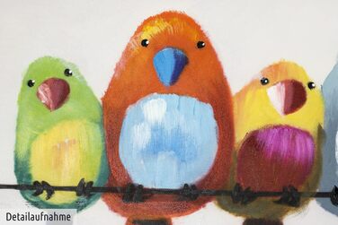 Картина на полотні ArtLoft 100 РУЧНИЙ РОЗПИС 120x60см Картина Друзі на все життя Папуга Барвисті Фотошпалери вітальня