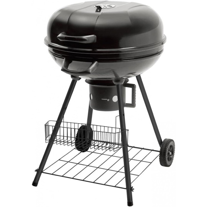 Вугільний гриль чайник-гриль з нержавіючої сталі ВхШхГ 92x57x54 см поверхня гриля Ø 54 см з кошиком для зберігання і термометром в
