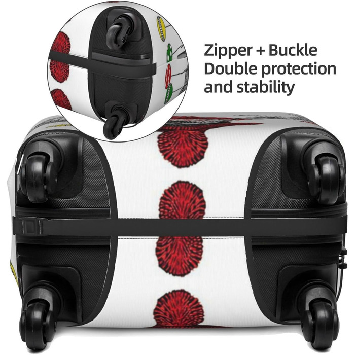 Чохол для валізи Веселий Олень, захисний, еластичний, для валіз розміром 45.7-81.3 см, Чорний, Великий