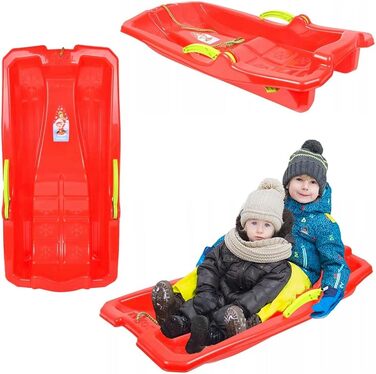 Бобслей Санки Боб Тобогган Снігохід Гальмівний важіль з мотузкою Діти Сніг Зима Червоний