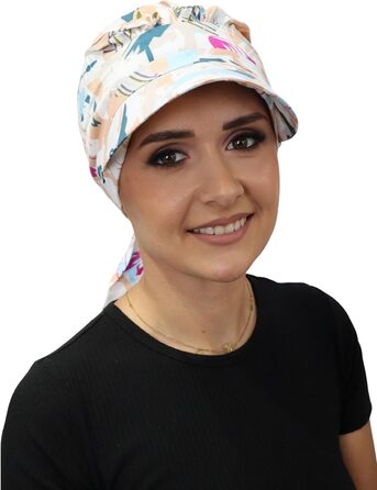 Головний убір Deresina, шарф-козир, шапка, хіміотерапевтичний головний убір для літа, захист від сонця, бавовняні шарфи, головний убір від випадіння волосся, повне покриття голови, м&39який, легкий, нековзний, складний, кремова кольорова палітра