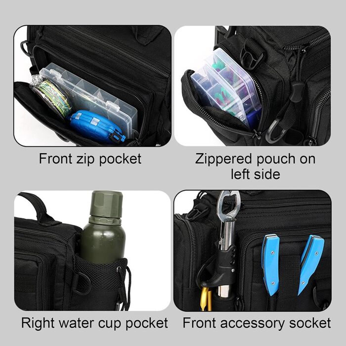 Чоловіча поясна сумка для походів, поясна сумка для походів - переносна сумка для риболовних снастей Сумка для риболовлі через плече, поперекова сумка для активного відпочинку, походів, скелелазіння