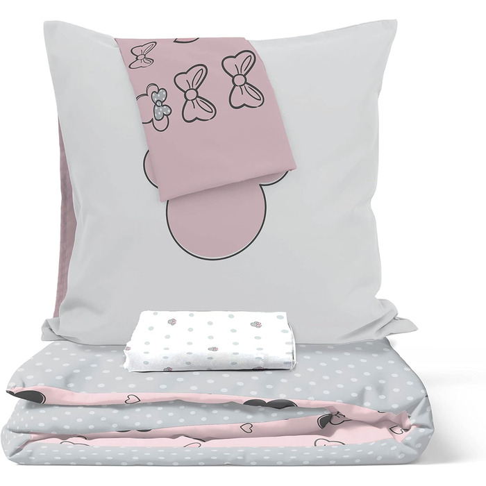 Комплект дитячої постільної білизни Disney Minnie One of a Kind з 100 бавовни з 4-х предметів, розмір двоспального ліжка 200x200 с