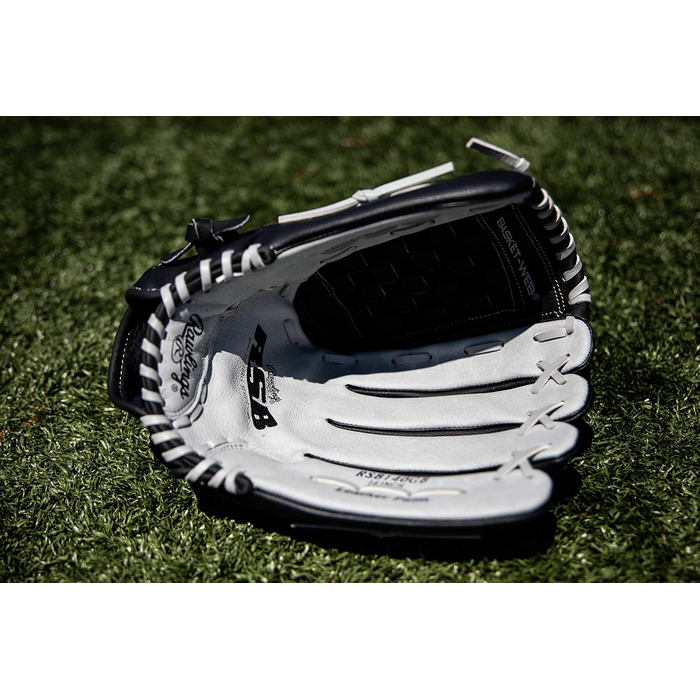 Рукавички для софтболу Rawlings RSB Slowpitch Series для правої руки, 14 дюймів - плетені, чорні/сірі