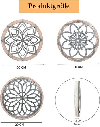 И сільські прикраси для стін круглі прикраси для стін фермерського будинку металеві з дерев'яною рамою прикраси для стін прикраси