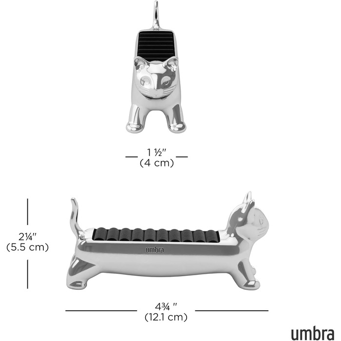 Тримач для кільця Umbra Ali Cat - Подарунок для кошенят та кішок - Для зберігання ювелірних виробів, Хром