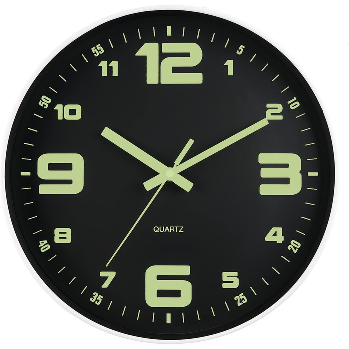 Настінний годинник з підсвічуванням, Безшумний, не цокає, 30 см, Настінний годинник з нічним світлом, Працює від батареї, Сучасний